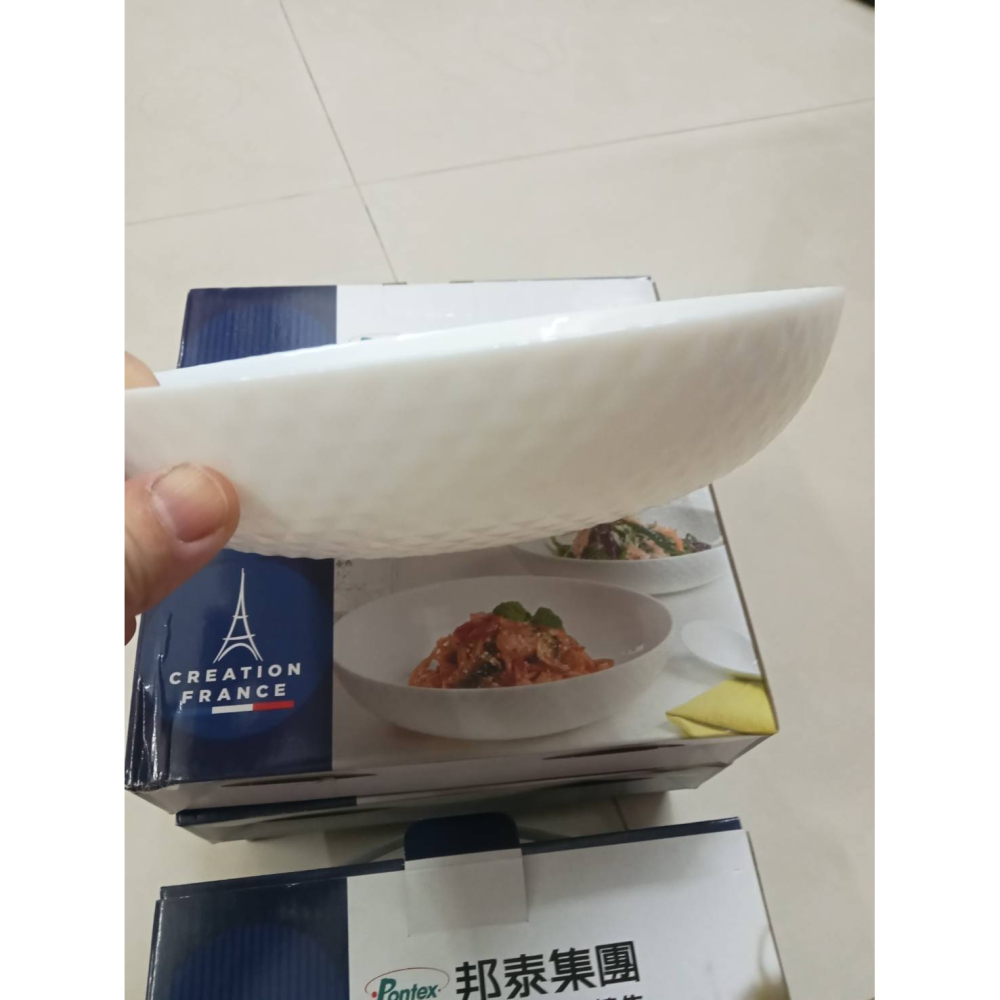 Luminarc 晶鑽浮雕白玉深盤 樂美雅 餐盤 Luminarc 法國 白玉玻璃-細節圖5