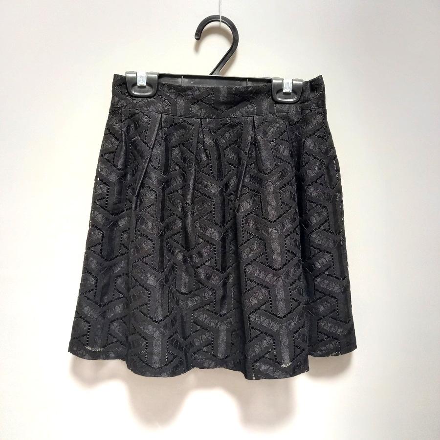 220902淺褐色粉藍色Y線條黑色鏤空金屬拉鍊鬆緊短裙二手-細節圖2