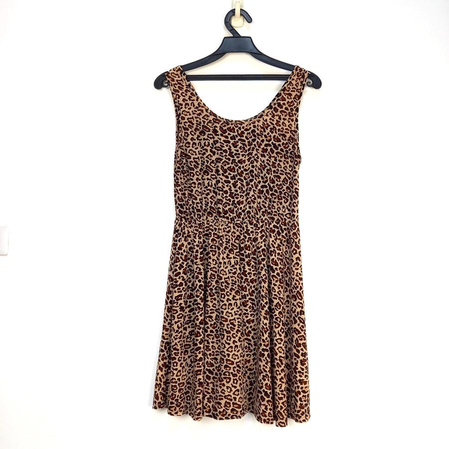 220301豹紋無袖洋裝二手-細節圖2