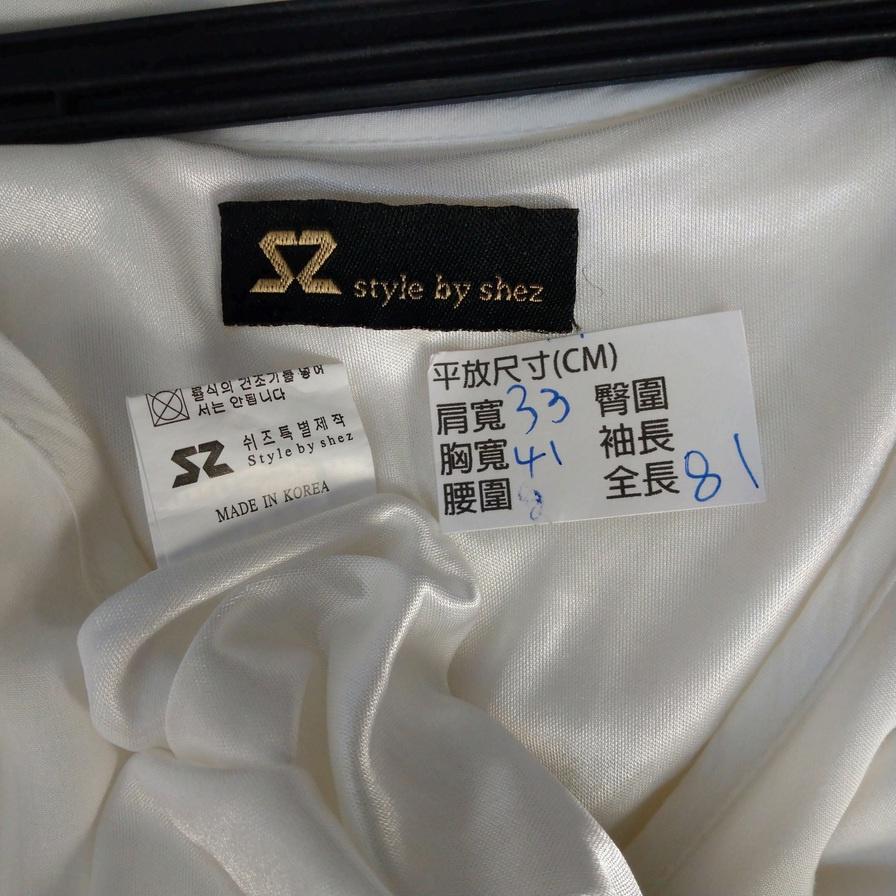 220801韓版韓國製style by shez白色無袖洋裝 二手-細節圖3