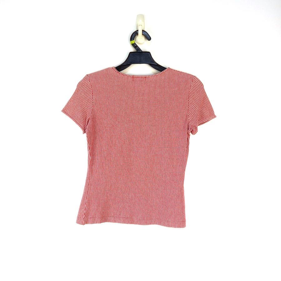 220802lovelivelife紅白格紋貼身上衣S二手-細節圖2