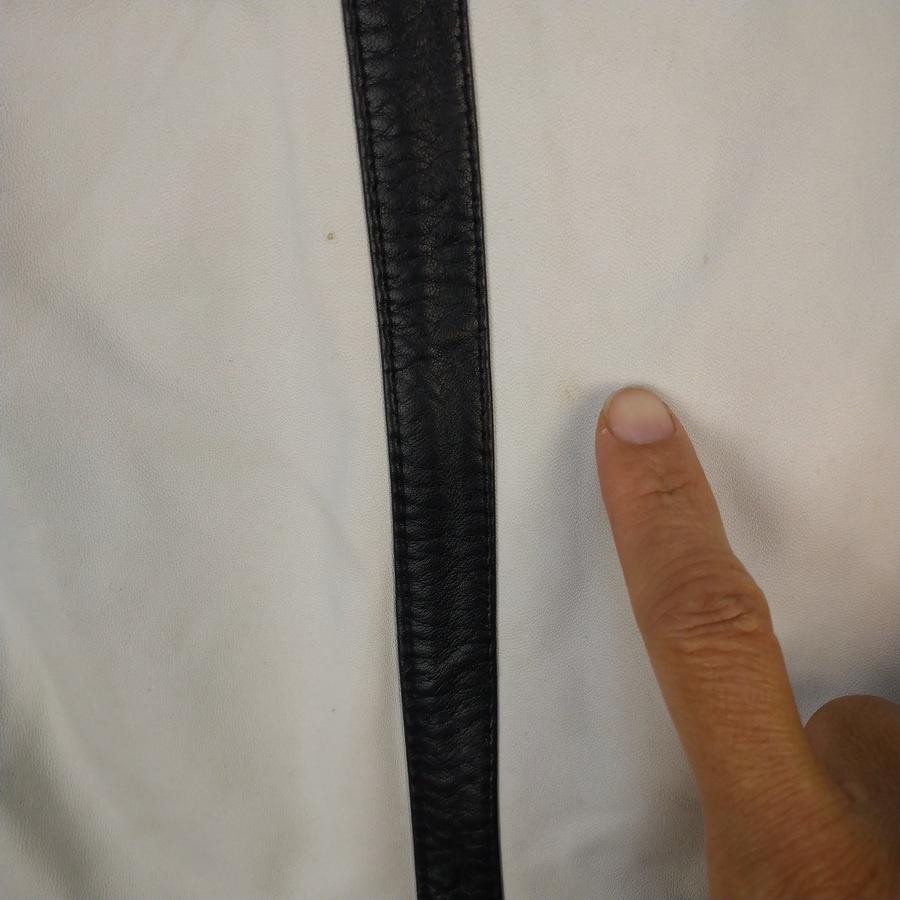 220902品牌CLAN白色真皮貼身無袖窄裙連身裙連衣裙38二手 有多處污漬泛黃-細節圖2