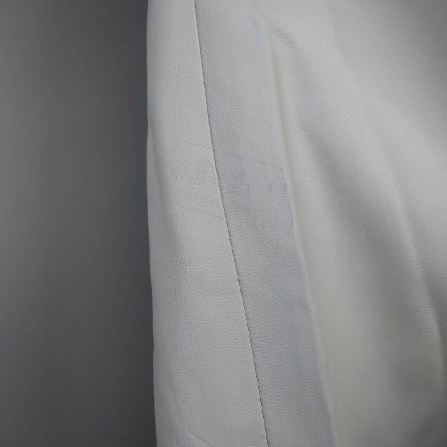 220902品牌CLAN白色真皮貼身無袖窄裙連身裙連衣裙38二手 有多處污漬泛黃-細節圖7