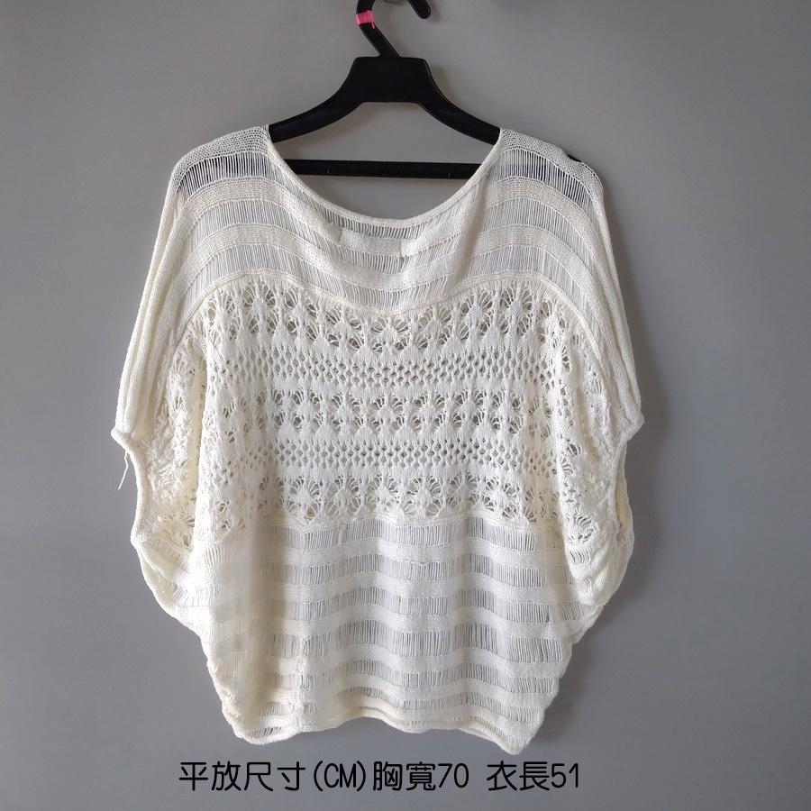 220201白色寬版鏤空上衣二手-細節圖2