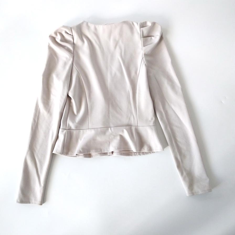 220201pazzo米色短版公主澎澎袖外套上衣M二手-細節圖2