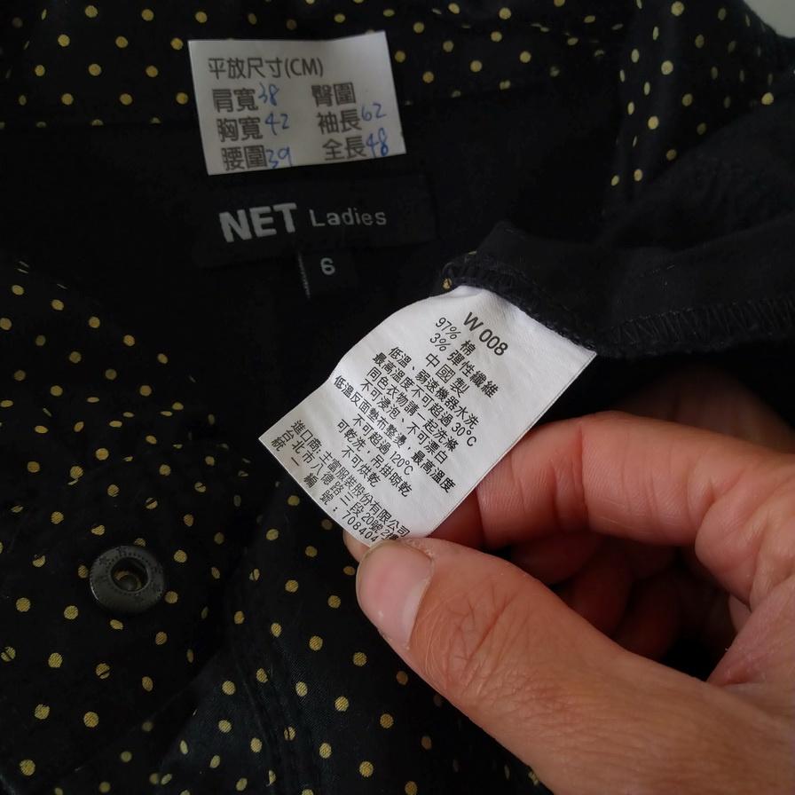 220201NET Ladies黑色白色點點外套6上衣二手-細節圖3