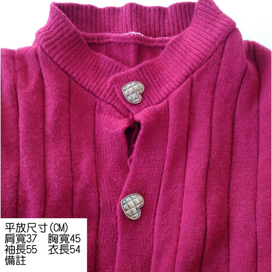 220201紅色金色愛心毛衣高領外套二手-細節圖3