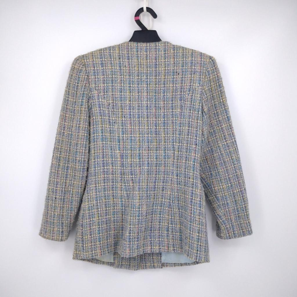 220103舊愛古著LE BIEN 莫藍迪色毛料36秋冬大衣二手 內裡有泛黃-細節圖2