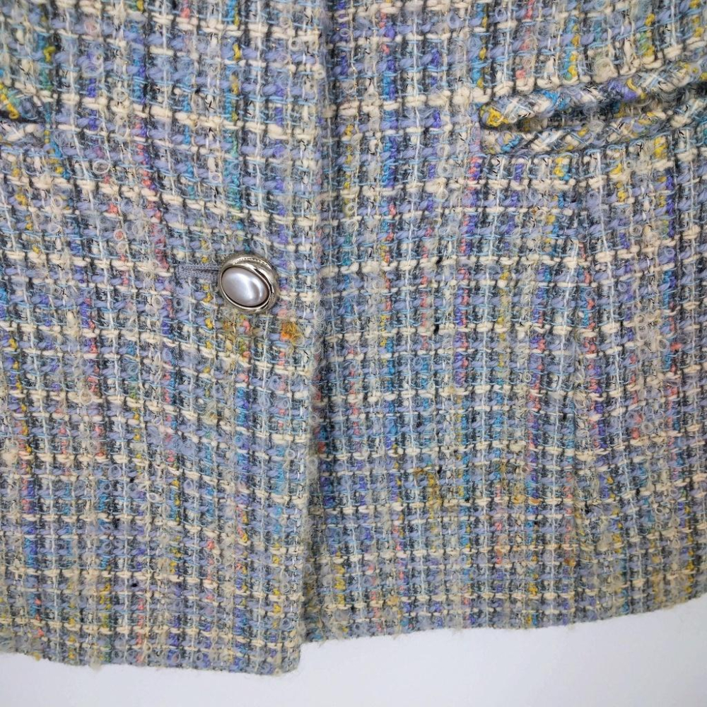 220103舊愛古著LE BIEN 莫藍迪色毛料36秋冬大衣二手 內裡有泛黃-細節圖4