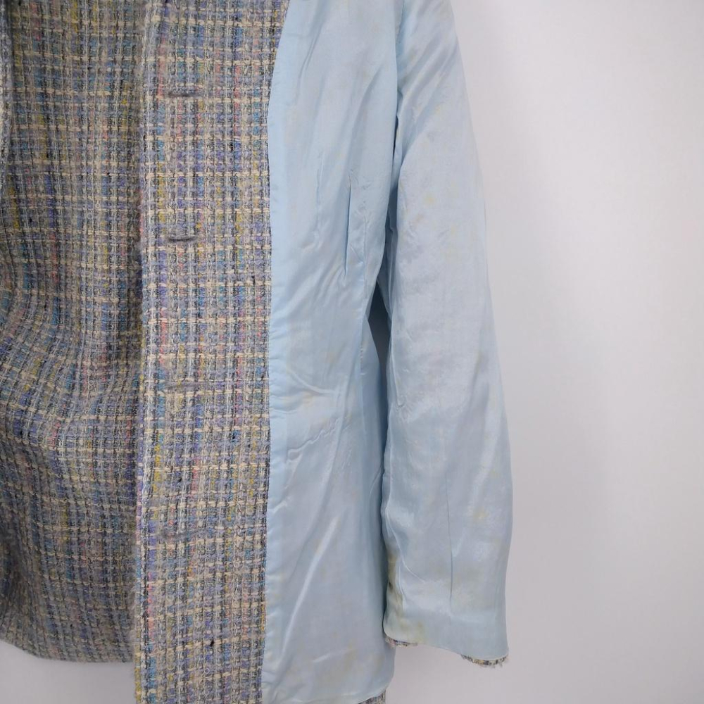 220103舊愛古著LE BIEN 莫藍迪色毛料36秋冬大衣二手 內裡有泛黃-細節圖6