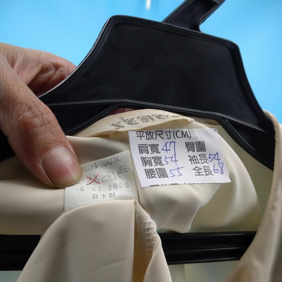 211202舊愛古著日本製白色圓領抓皺襯衫上衣二手-細節圖3