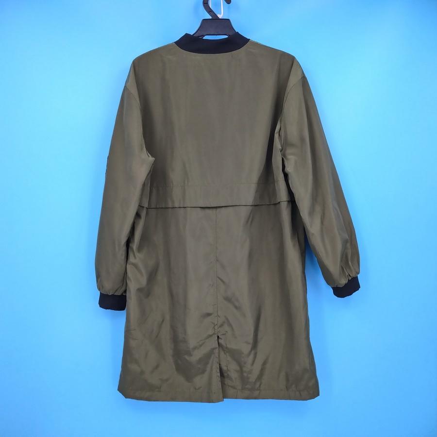 211204墨綠色長板風衣外套二手-細節圖2