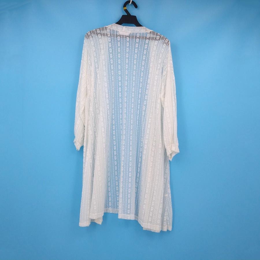 211202白色長板蕾絲罩衫二手-細節圖2