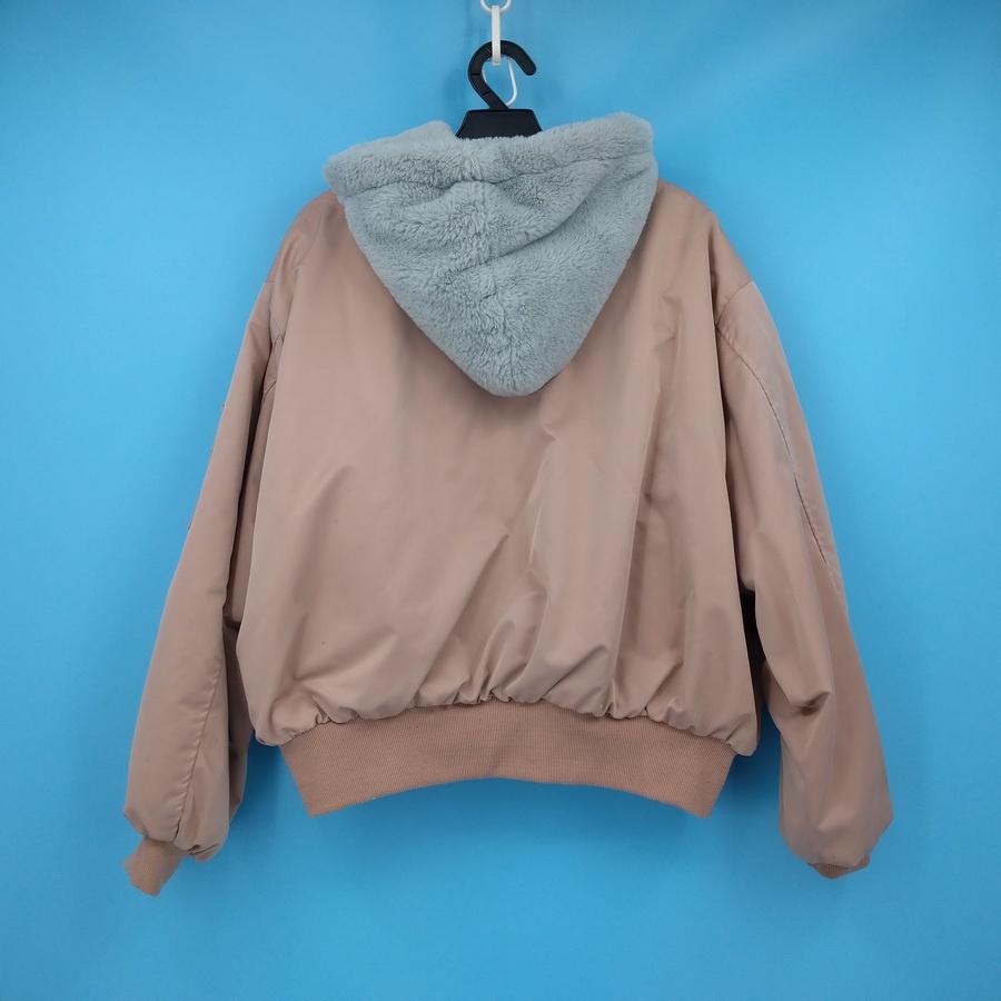 211204灰粉毛毛寬版外套二手-細節圖2