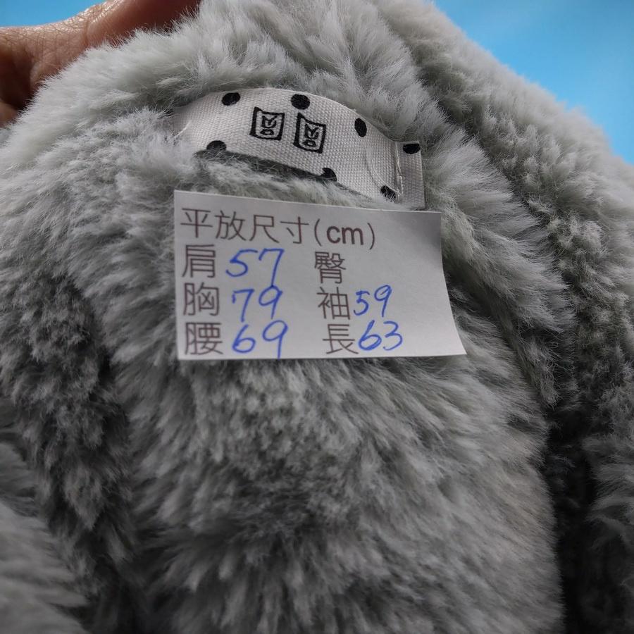 211204灰粉毛毛寬版外套二手-細節圖3