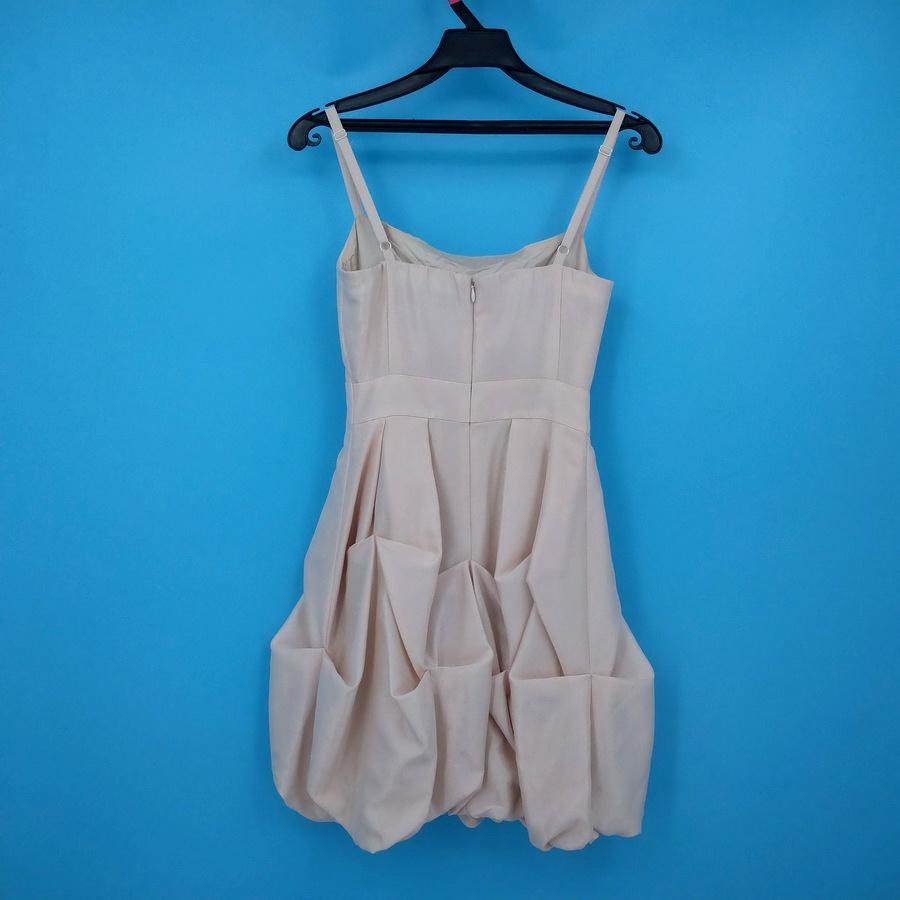 211202細肩帶蝴蝶結抓皺小禮服洋裝二手-細節圖2