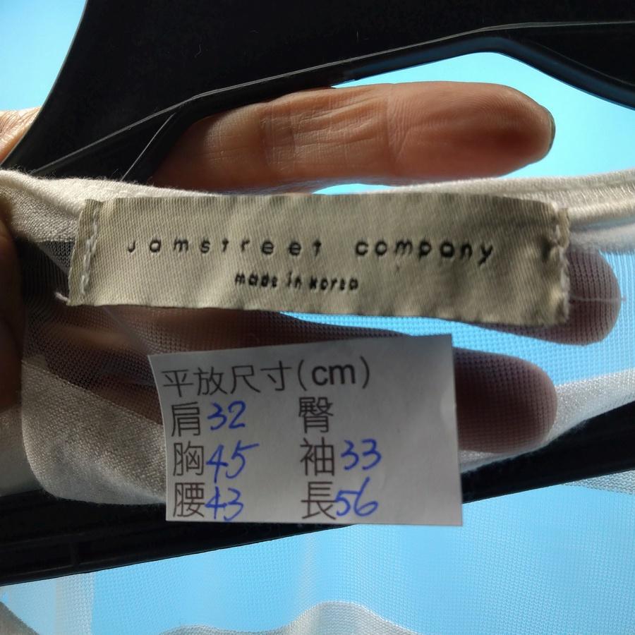 211202韓版韓製白色透膚寬鬆五分袖上衣二手-細節圖3