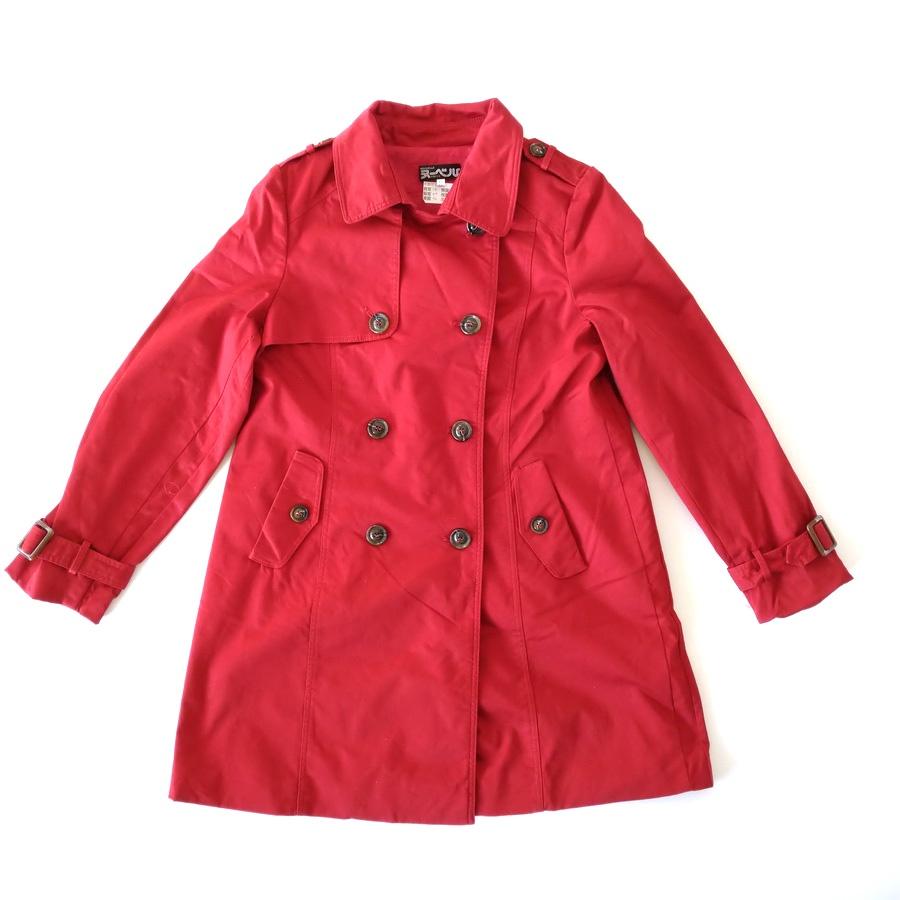 220102nouvelle TOKYO黑色橘黃紅色口袋風衣雙排扣外套11二手-細節圖2