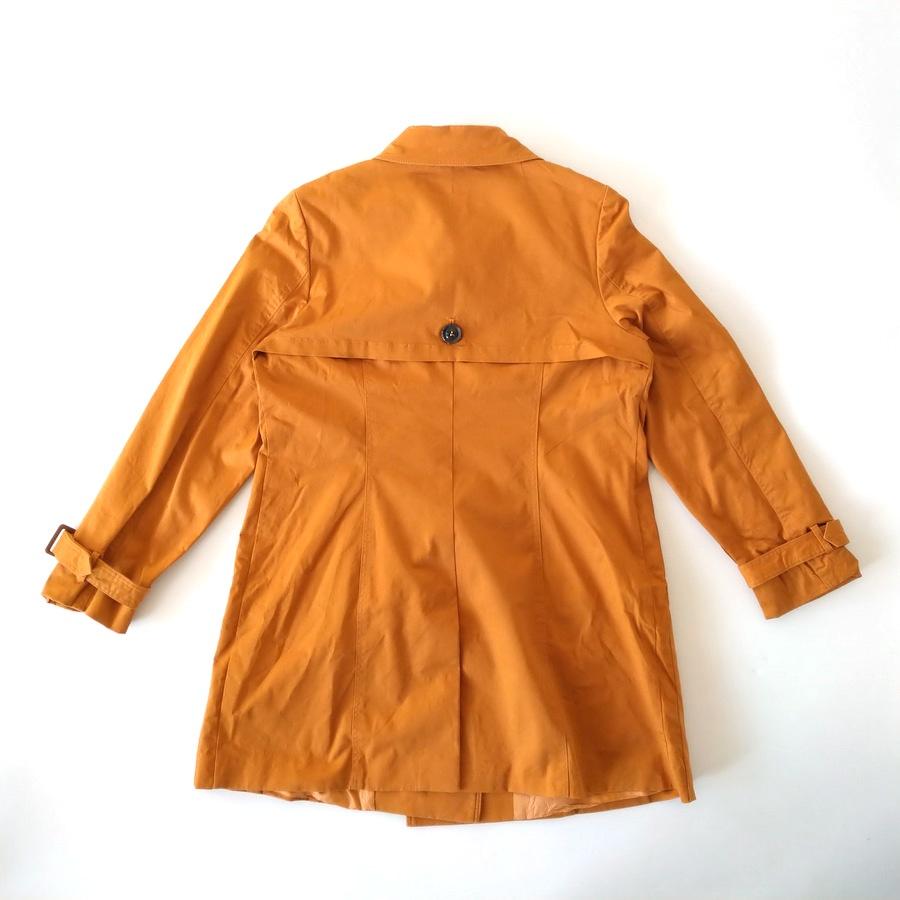 220102nouvelle TOKYO黑色橘黃紅色口袋風衣雙排扣外套11二手-細節圖6
