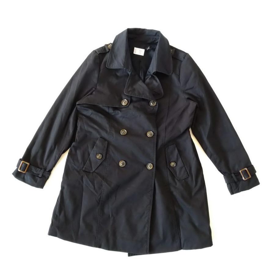 220102nouvelle TOKYO黑色橘黃紅色口袋風衣雙排扣外套11二手-細節圖8