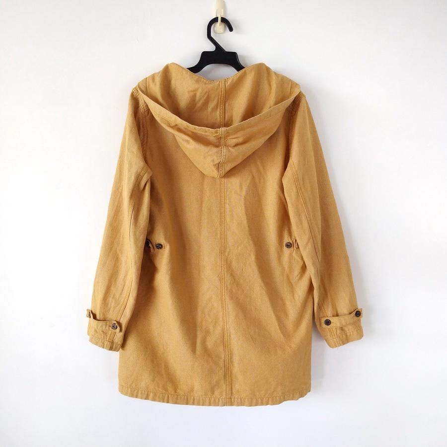 220201koyou黃色連帽鋪棉內裡可拆外套二手 少一個釦子.有處藍漬-細節圖2