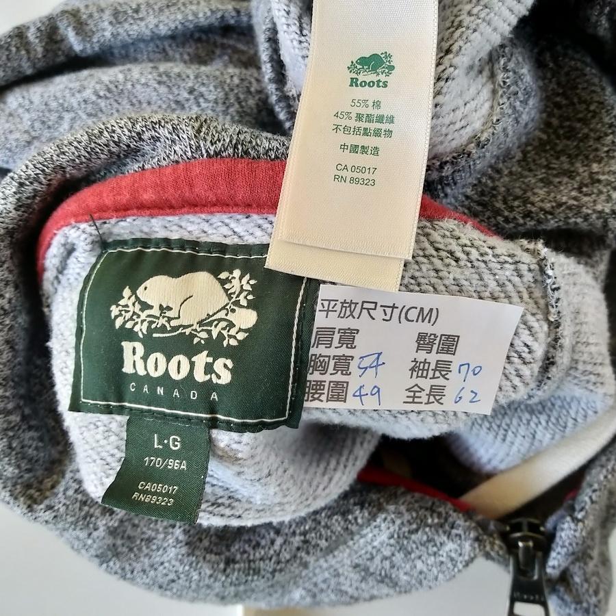220102ROOTS灰色連帽外套上衣L二手-細節圖3