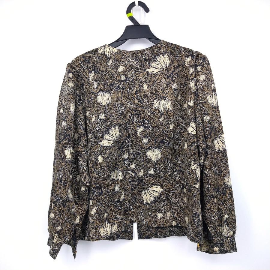 211204白色花朵黑色黃色塗鴉裙子長袖套裝二手-細節圖3