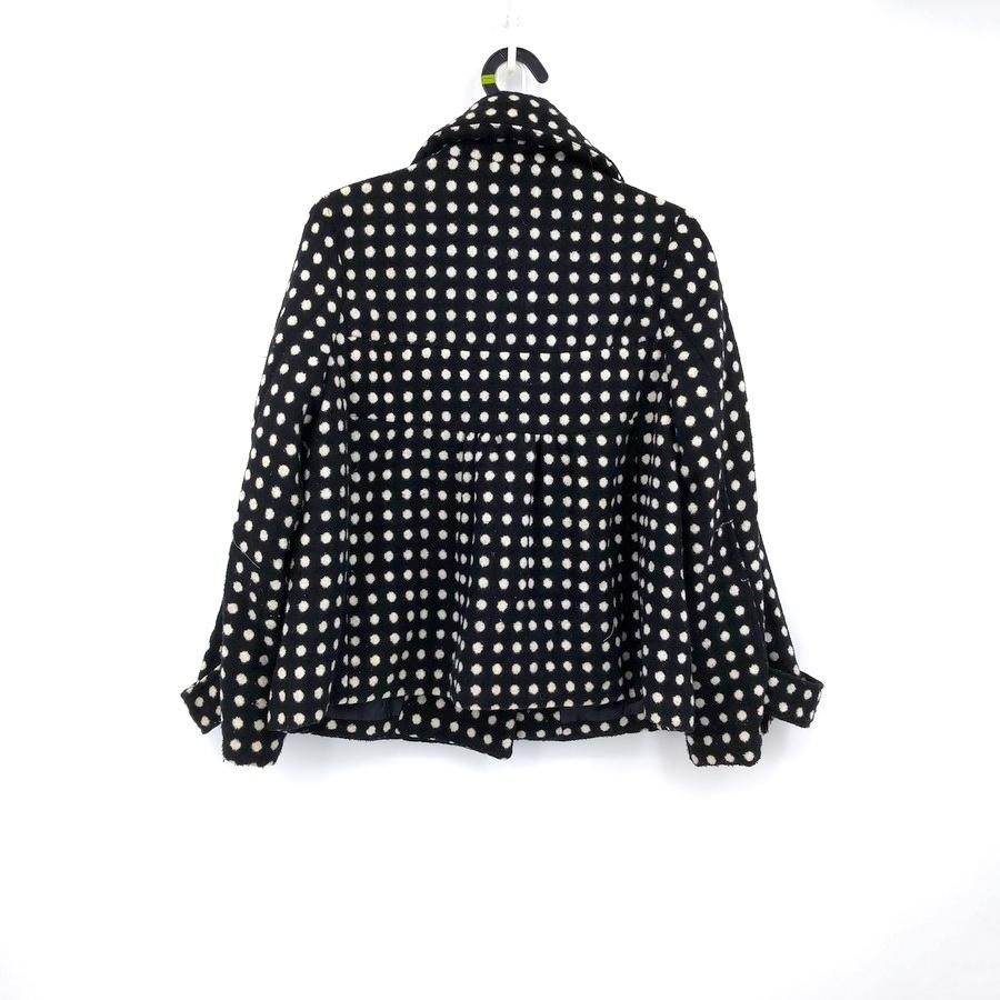 211004黑色白色圓點毛料外套二手-細節圖2
