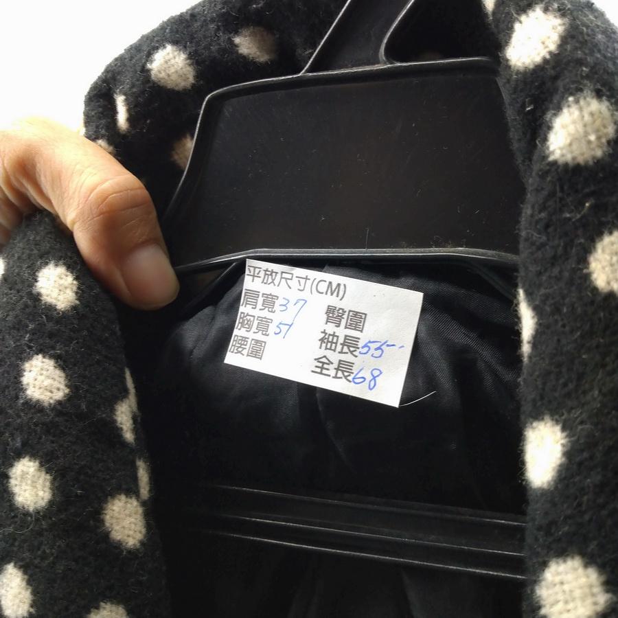 211004黑色白色圓點毛料外套二手-細節圖3