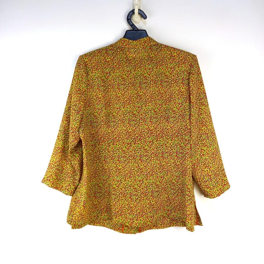 220802彩色點點雪紡紗七分袖翻領襯衫上衣二手-細節圖2