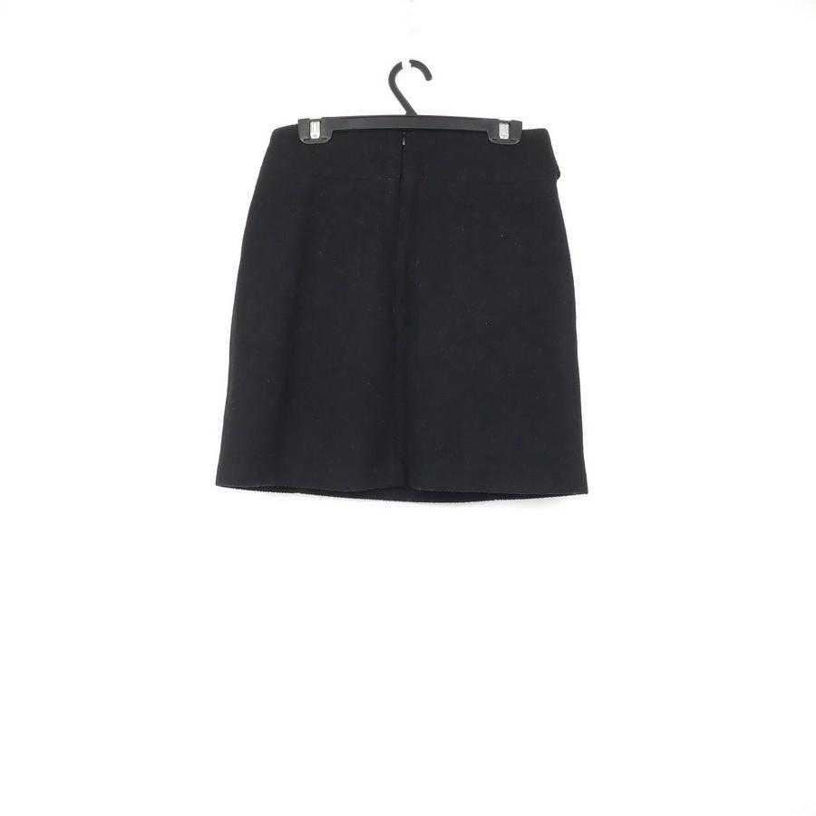 210901黑色鈕釦口袋毛料A字裙 二手-細節圖2