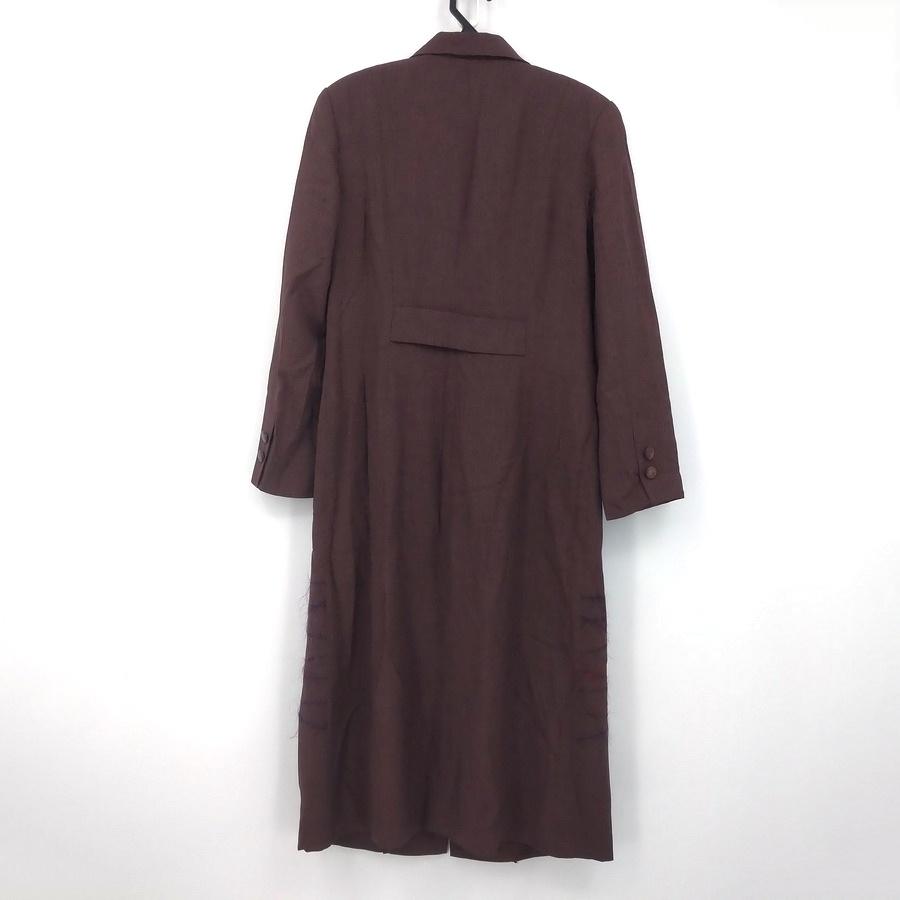 211003yikai dress co深酒紅褐色長板毛線不規則線條外套二手-細節圖2
