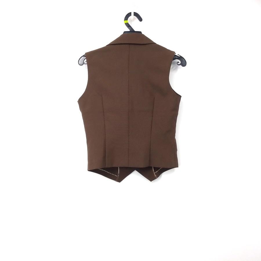 211201舊愛古著褐色腰身領子背心二手-細節圖2