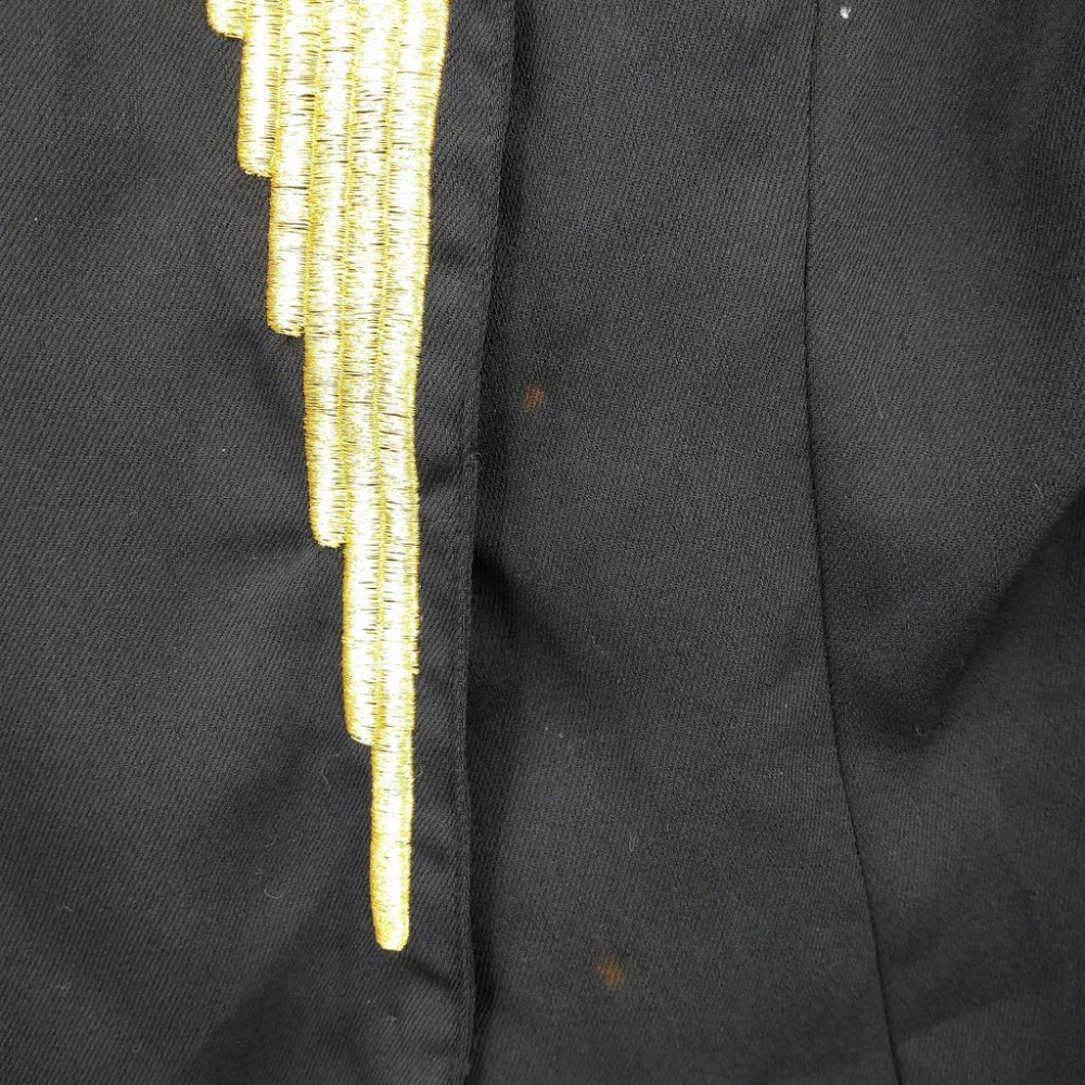 220103舊愛古著金色電繡圖騰圖樣黑色外套秋冬大衣二手-細節圖4