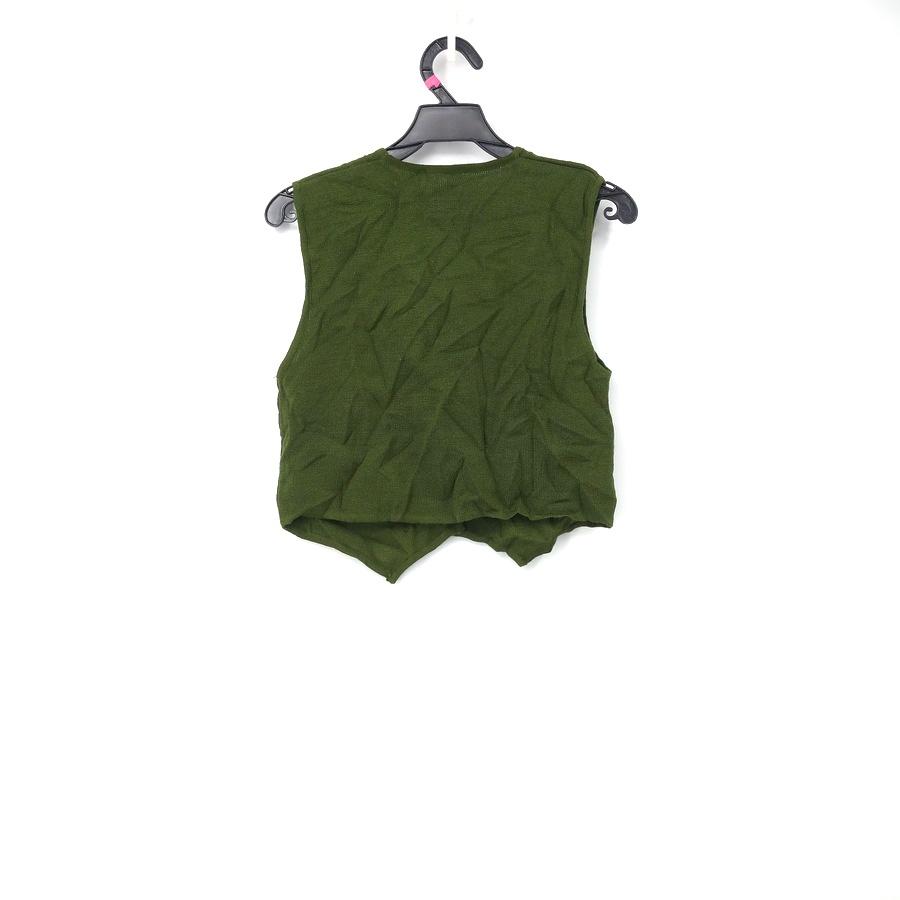 211201舊愛古著ENJO墨綠色花朵刺繡針織背心庫存品 原價980-細節圖2