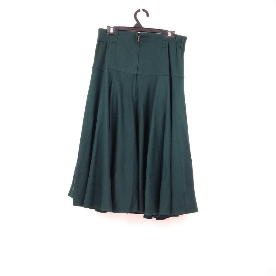 210901舊愛古著 墨綠色高腰長裙二手-細節圖2