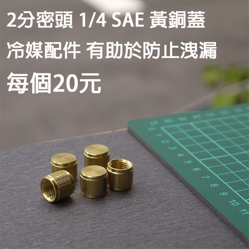 【Top Cool 台灣】2分密頭 1/4 SAE 黃銅蓋 防止洩漏 冷媒蓋-細節圖2