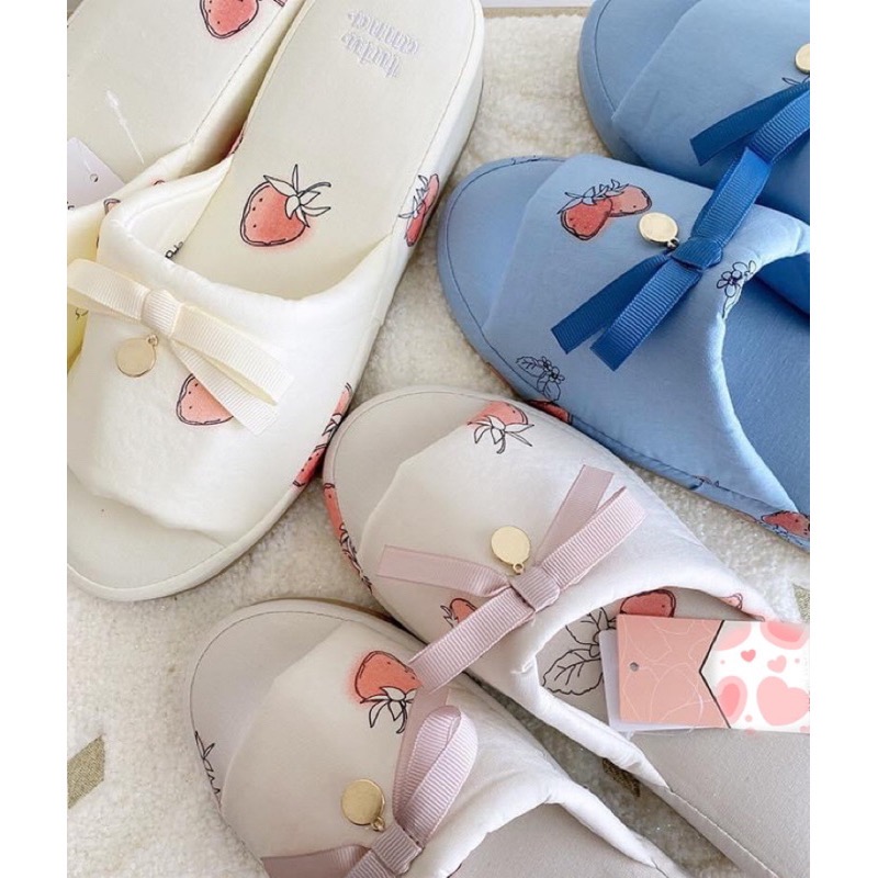 [現貨2雙，馬上寄出]🇯🇵可愛草莓🍓蝴蝶結小圓牌增高拖鞋-細節圖8