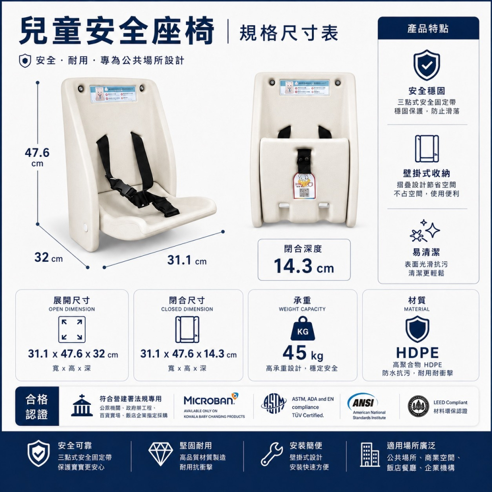 台灣現貨 全台免運 安力仕嬰兒換尿布台+兒童安全座椅【標案工程公家機關專用款】寶寶換尿布檯 嬰兒安全座椅 3914-細節圖8