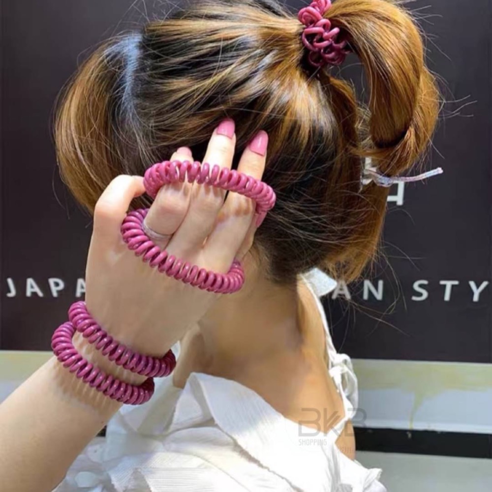 莫蘭迪色系電話線髮圈（10個一組）-細節圖5