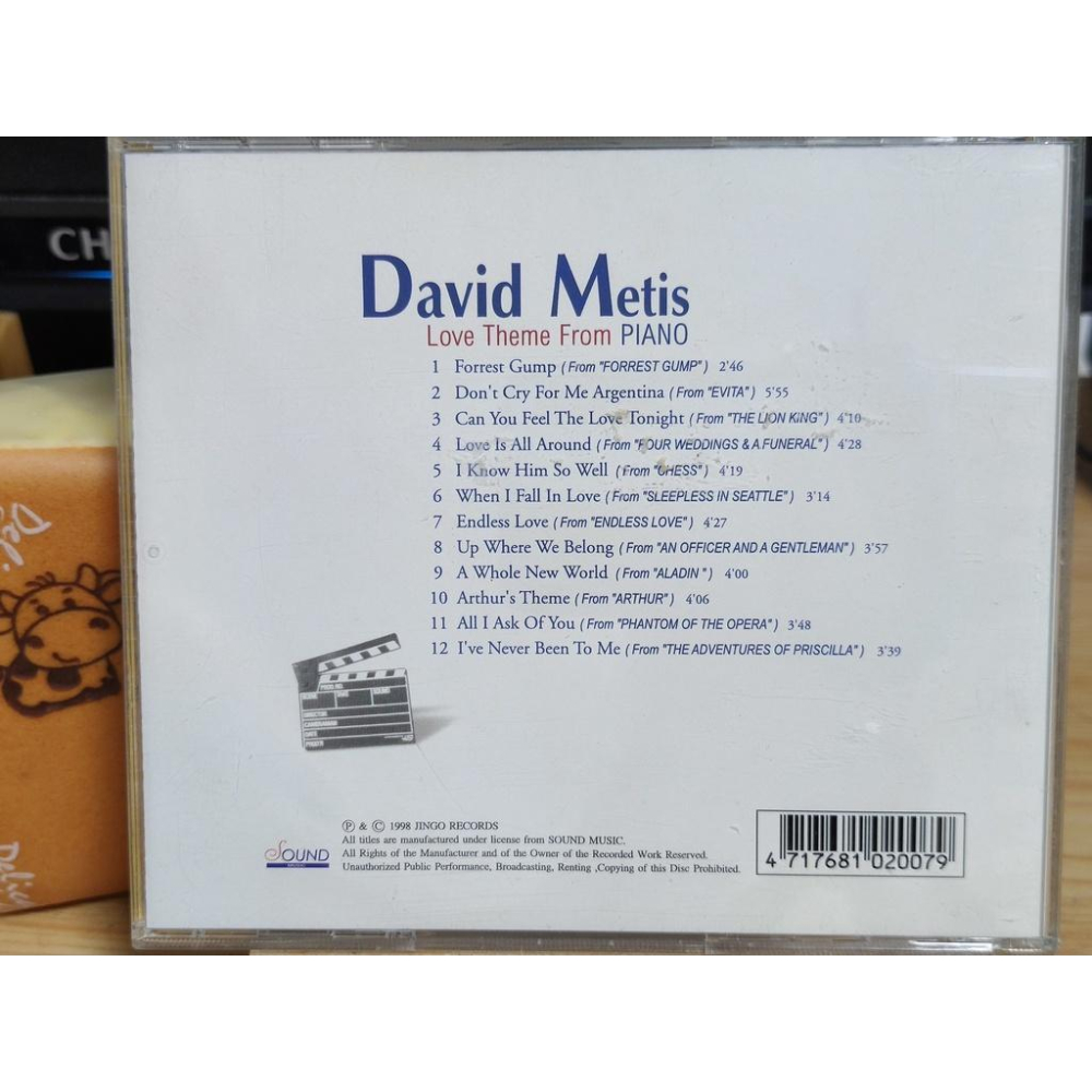 二手CD-Danid Metis Love Theme From PIANO-細節圖2