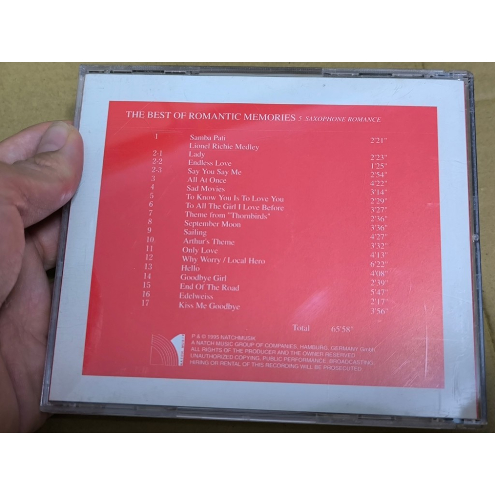 二手CD-The Best of Romantic Memories 5 CN3525070-細節圖2
