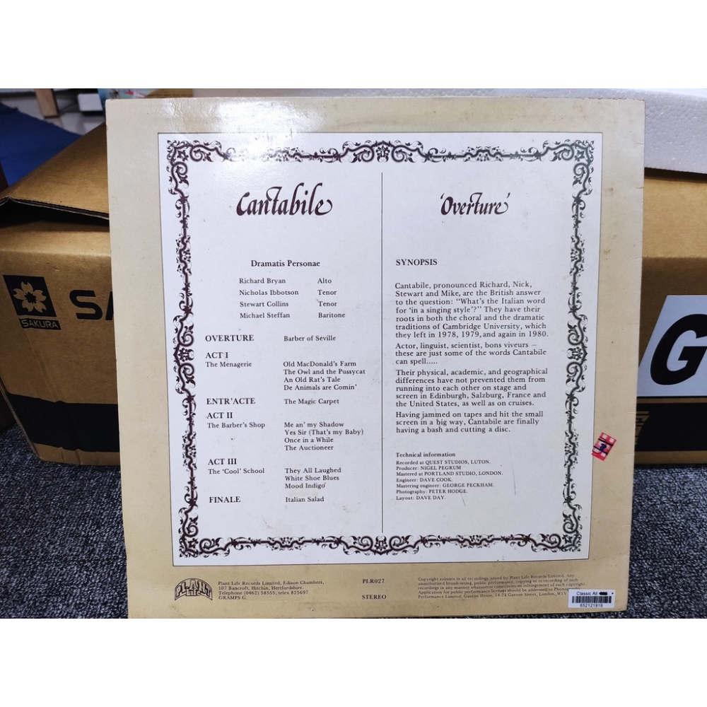 二手黑膠唱片-Cantabile Overture (無伴奏合唱)-細節圖2