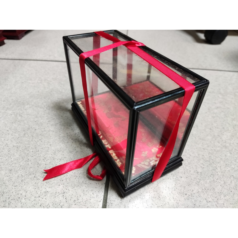 二手-玻璃木框 展示盒 展示櫃 包裝盒 公仔收納盒 立體擺件盒 尺寸標示如圖-細節圖2