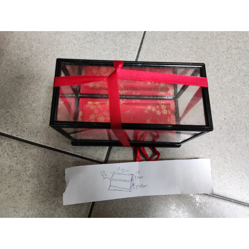 二手-玻璃木框 展示盒 展示櫃 包裝盒 公仔收納盒 立體擺件盒 尺寸標示如圖-細節圖4