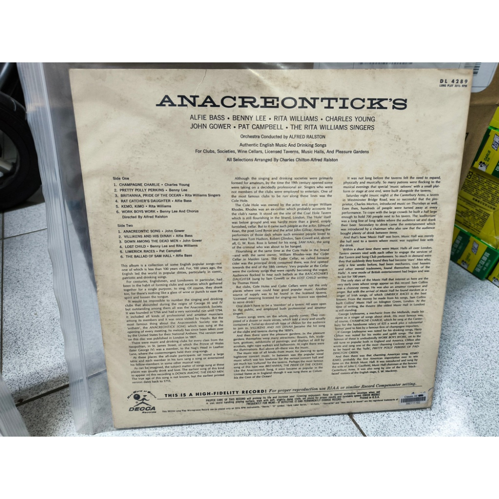 二手黑膠-Anacreontick＇s The Golden Age Of Song-細節圖2