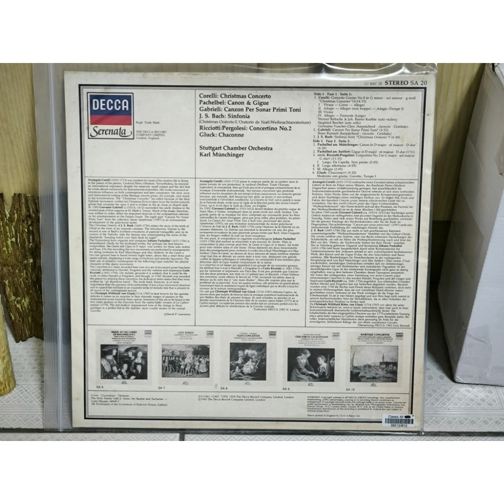 二手黑膠唱片-卡爾 慕辛格 Karl Münchinger Corelli Christmas Concerto-細節圖2