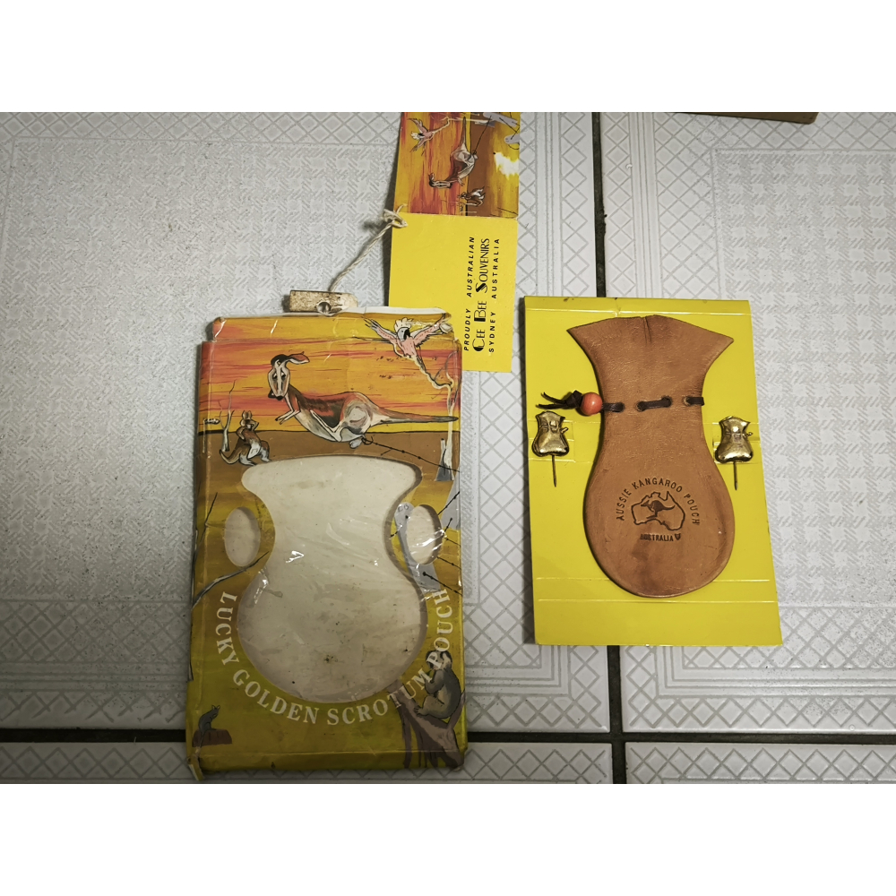 全新久放-袋鼠蛋蛋真皮幸運袋 LuckyBag 印章 零錢 紀念品 澳洲 伴手禮-細節圖2