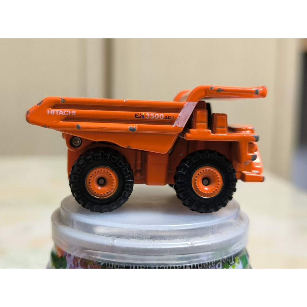 二手玩具-No.102 Hitachi Dump Truck EH3500ACII 日立礦用傾卸車 橘色 TOMICA-細節圖3