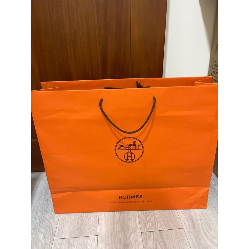 現貨商品 全新商品 Hermes 專櫃經典橘色紙袋 長60 寬49-細節圖2
